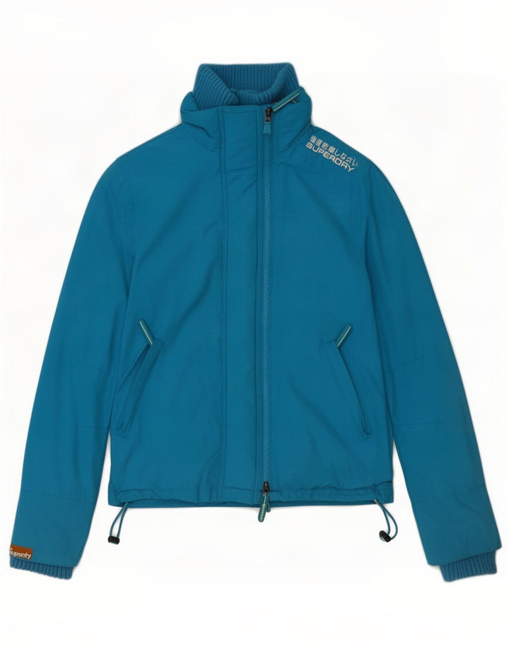 Jachetă de ploaie Superdry pentru femei UK 10 Small Blue Nylon