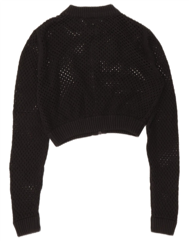 Pulover cardigan pentru femei Zara Crop See Through UK 12 Medium Black