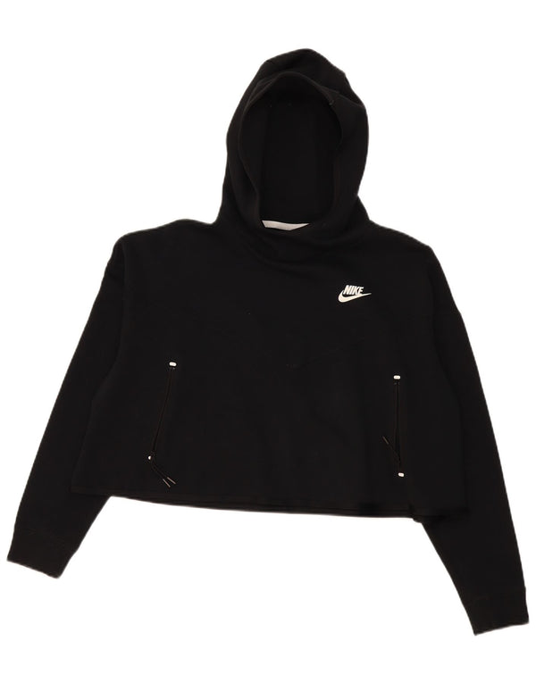Jumper Nike Crop Oversized Hoodie pentru femei UK 10 Bumbac negru mic
