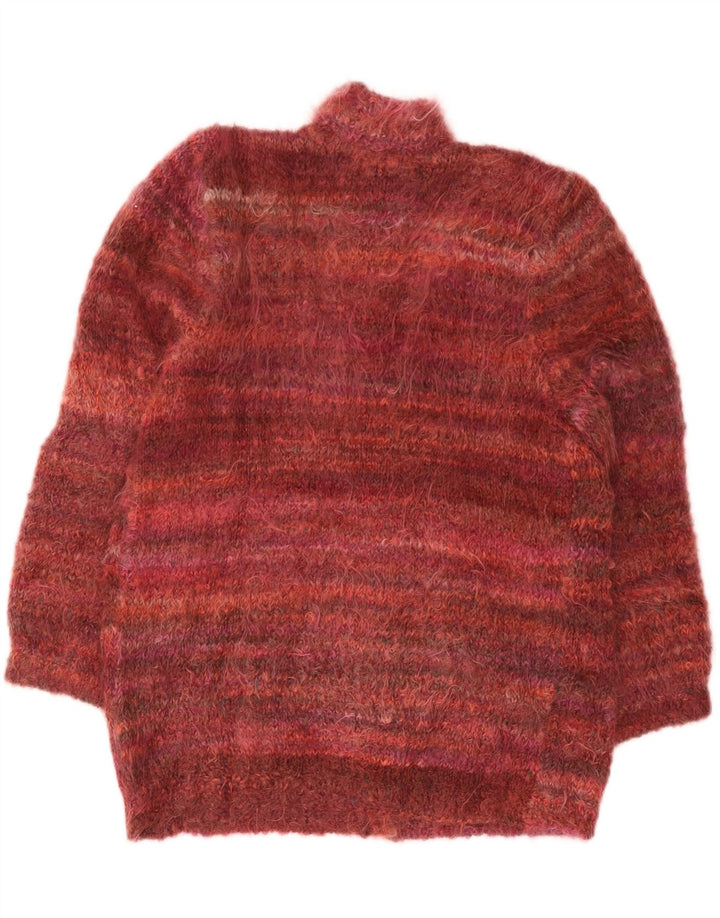 Pulover cardigan supradimensionat vintage pentru femei UK 18 XL Burgundy