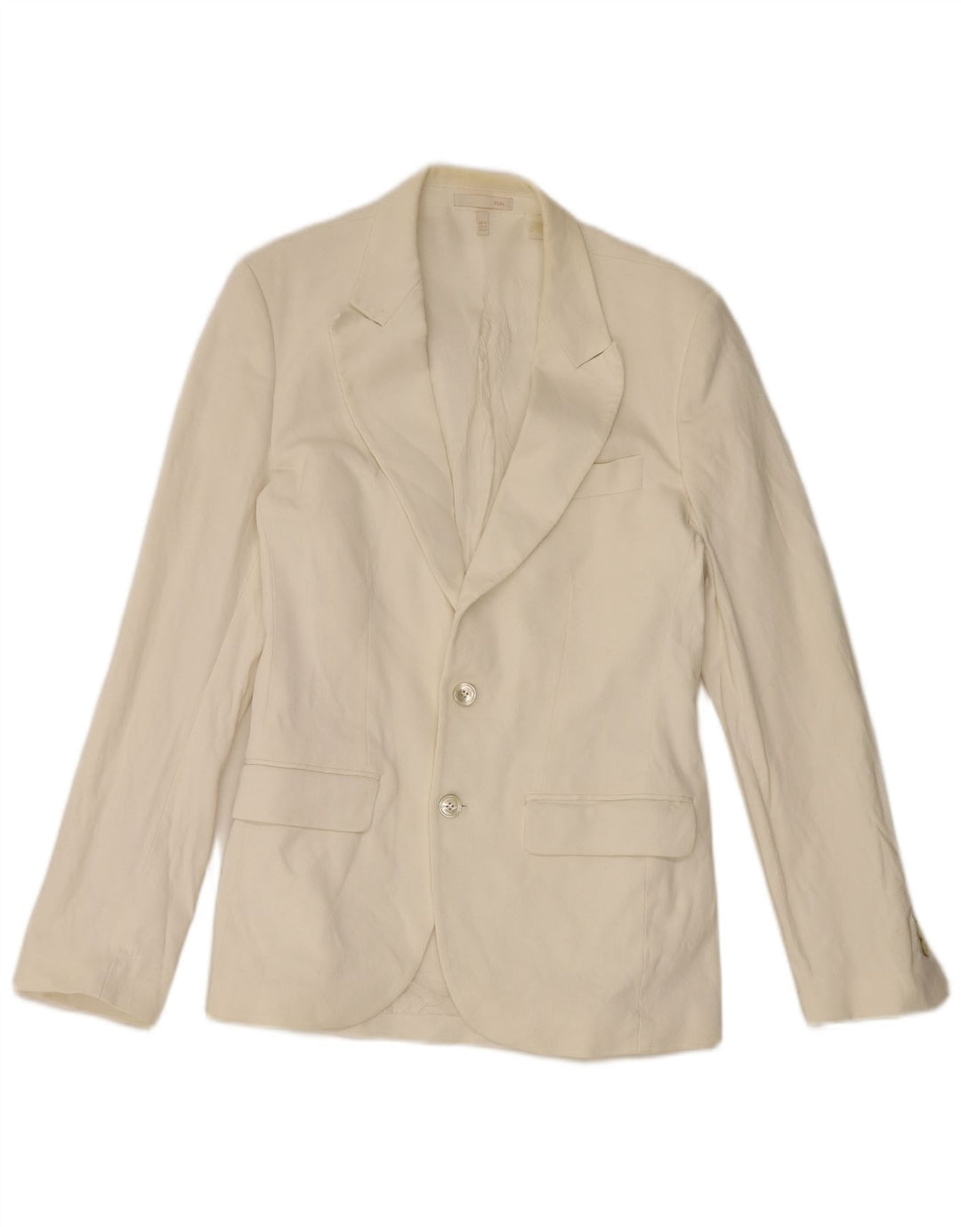 Blazer pentru bărbați Zara cu 2 nasturi EU 50 Bumbac alb mediu