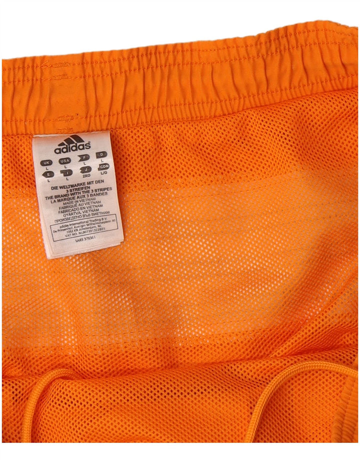 Pantaloni scurți de înot grafic pentru bărbați ADIDAS, mari, portocalii, din poliester