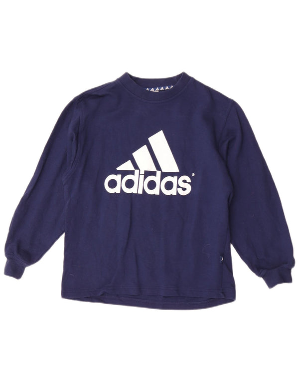 Adidas Boys Graphic Top mânecă lungă 11-12 ani bumbac bleumarin