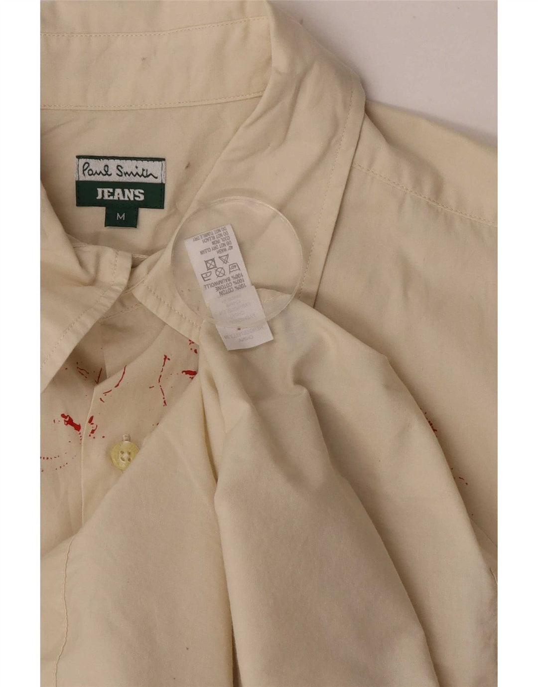 Cămașă grafică pentru bărbați Paul Smith, bumbac floral alb mediu