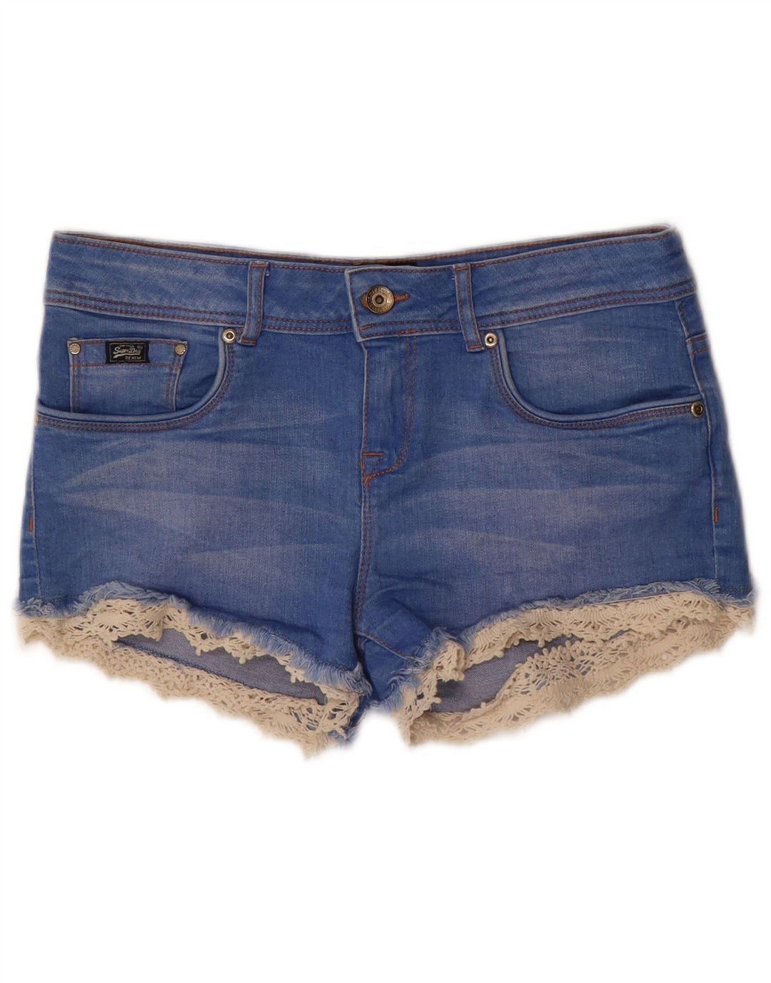 Pantaloni scurți din blugi pentru femei SUPERDRY W26 Small Blue Bumbac