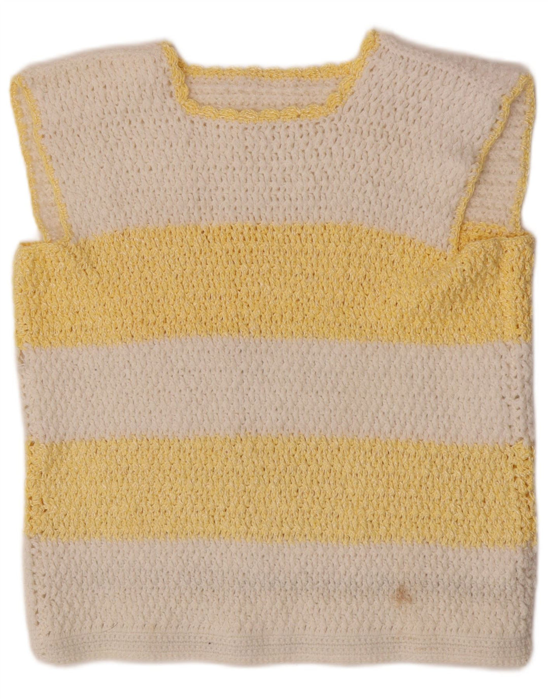 Vintage Womens Vest Tank Top UK 14 Medium White Striped