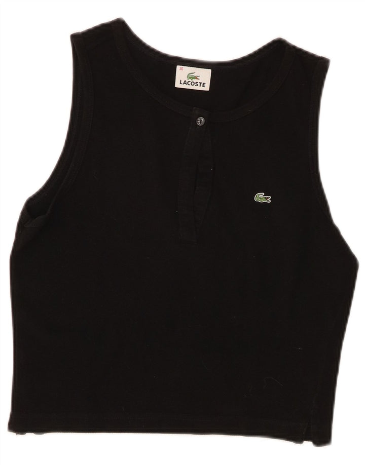 Lacoste Crop Vest Top pentru femei Mărimea 36 Bumbac negru mic