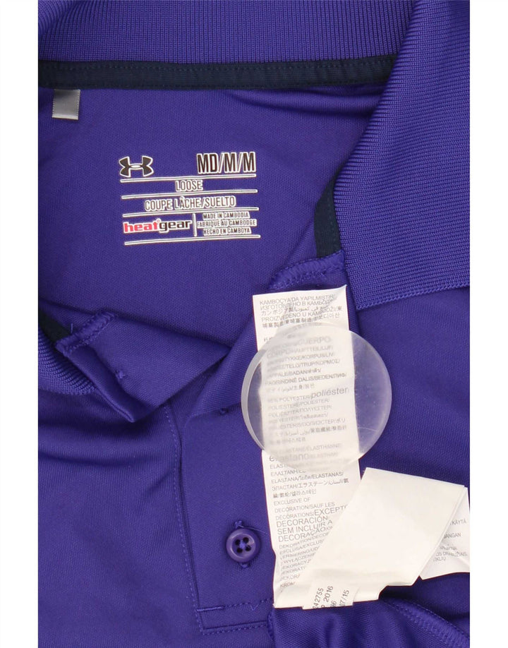 Tricou polo Under Armour Heat Gear pentru bărbați, poliester albastru mediu