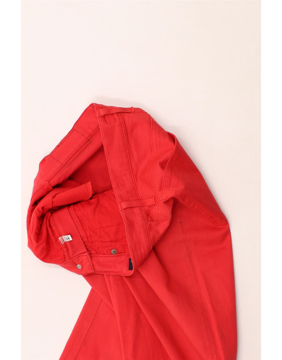 ARMANI Womens Straight Jeans W31 L28 Red Cotton Classic Vintage Armani and Second-Hand Armani from Messina Hembry 