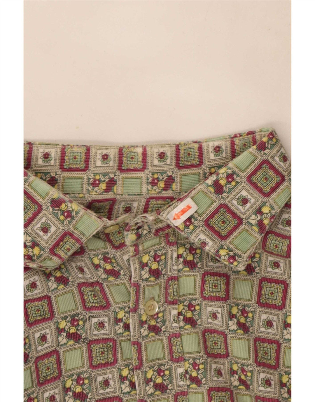 Cămașă Vintage pentru bărbați Mărimea 43 Mare Multicoloră Geometrică