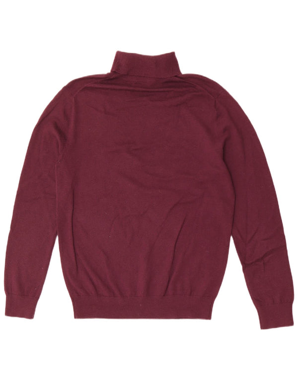 Pulover pentru femei Reiss cu gât rulat, UK 14, lână burgundy mare