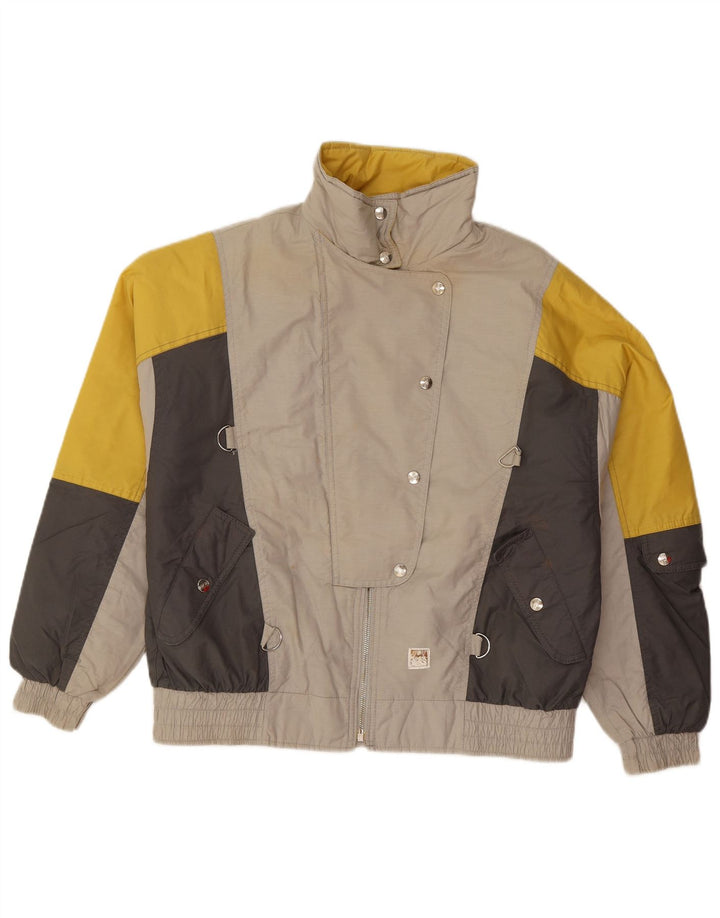 Jachetă de schi supradimensionată pentru femei Vintage EU 40 Gri mediu Poliamidă color bloc