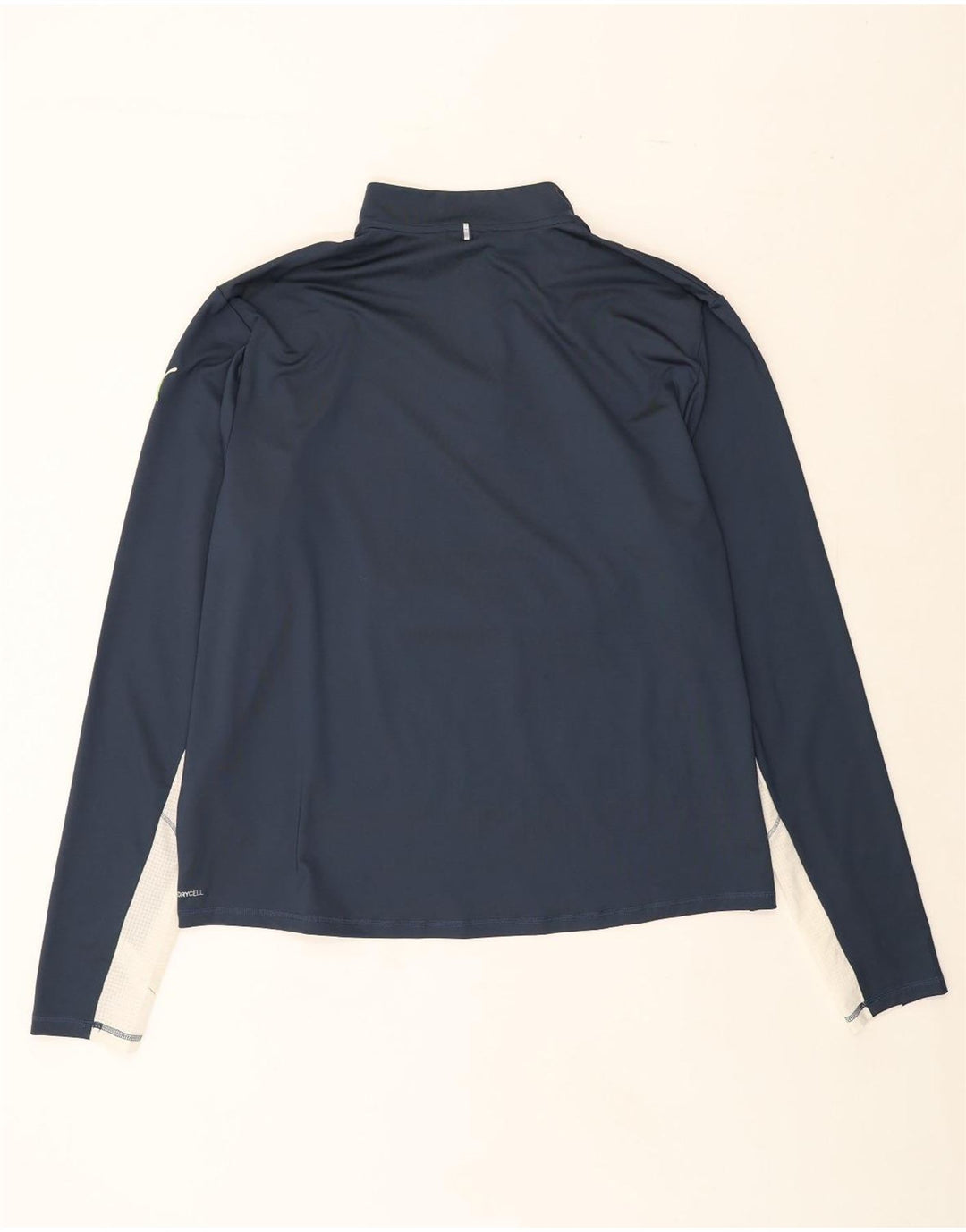 PUMA Mens Zip Neck Pullover Tracksuit Top 2XL Navy Blue Colourblock Vintage Puma and Second-Hand Puma from Messina Hembry 