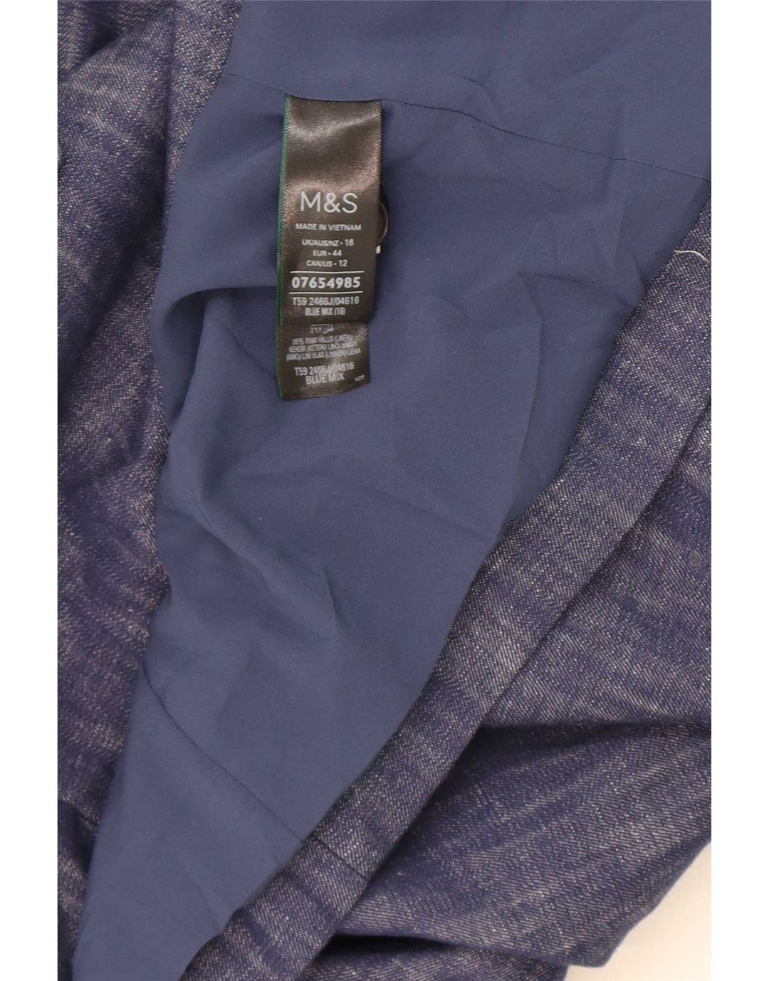 Jachetă pentru femei Marks & Spencer, cu 2 nasturi, UK 16, mare, albastru, bumbac