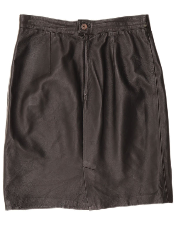 Fusta din piele vintage pentru femei IT 46 Large W32 Piele neagră