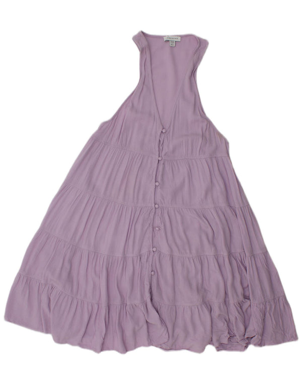 Rochie Topshop pentru femei fără mâneci cu etaje UK 12 Viscoză violet mediu
