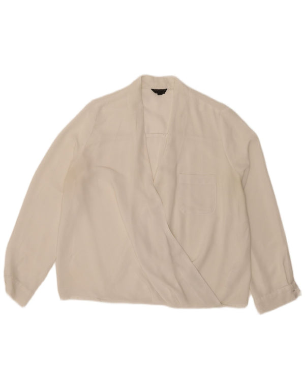 Bluză cu mânecă lungă Topshop pentru femei Top UK 12 Poliester alb mediu