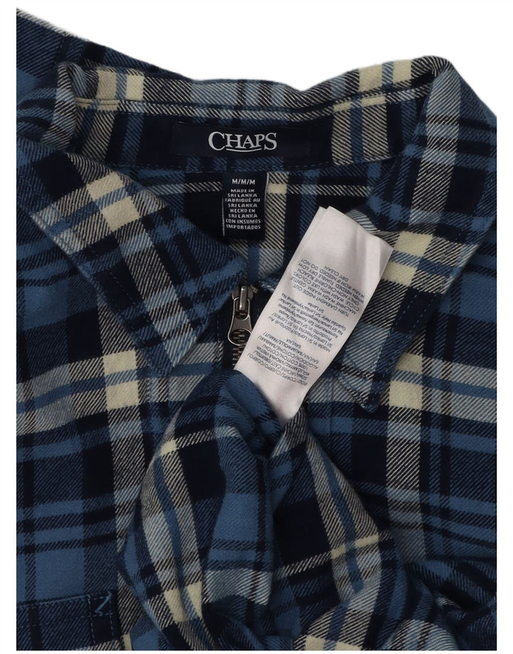 Cămașă pulover de flanel pentru femei CHAPS UK 14, bumbac cu carouri albastru mediu