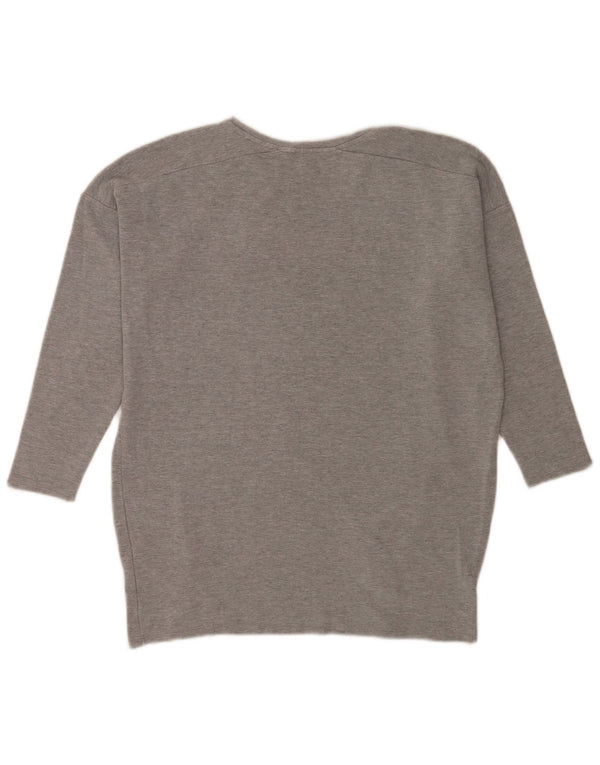 Topshop pentru femei supradimensionat cu mâneci 3/4 UK 12 Medium Gri Viscose