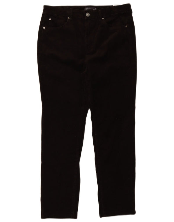 Marks & Spencer Pantaloni drepti din velur pentru femei UK 14 Large W32 L27 Maro
