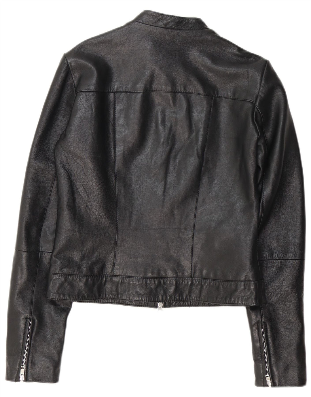 Jachetă de piele vintage pentru femei UK 14 Medium Black Leather