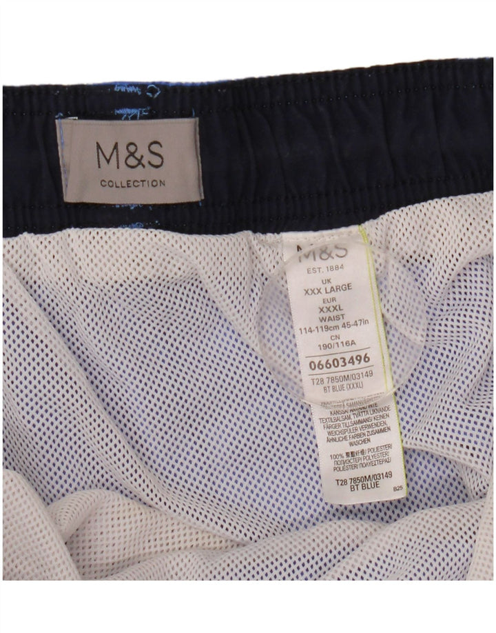 Pantaloni scurți de înot pentru bărbați Marks & Spencer, poliester albastru 3XL