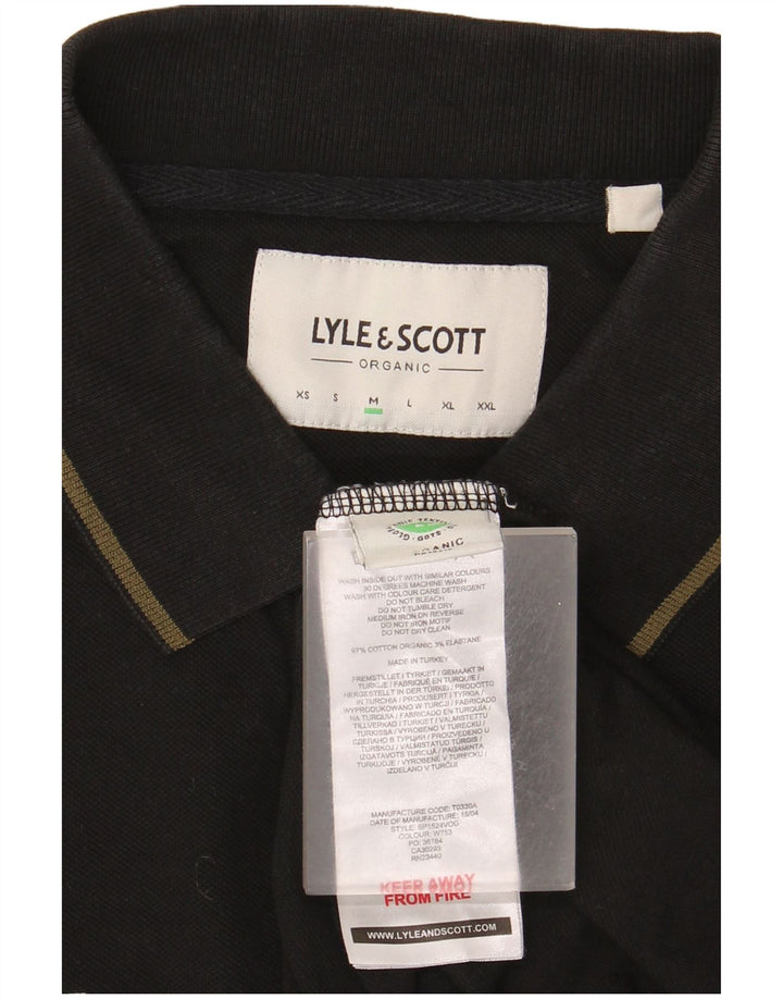 Tricou polo Lyle & Scott pentru bărbați, bumbac mediu negru