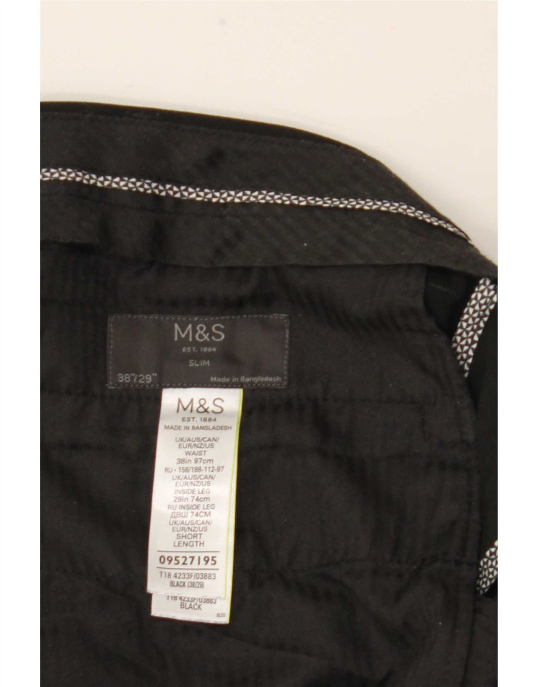 Marks & Spencer Pantaloni subțiri pentru bărbați L38 L29 Poliester negru