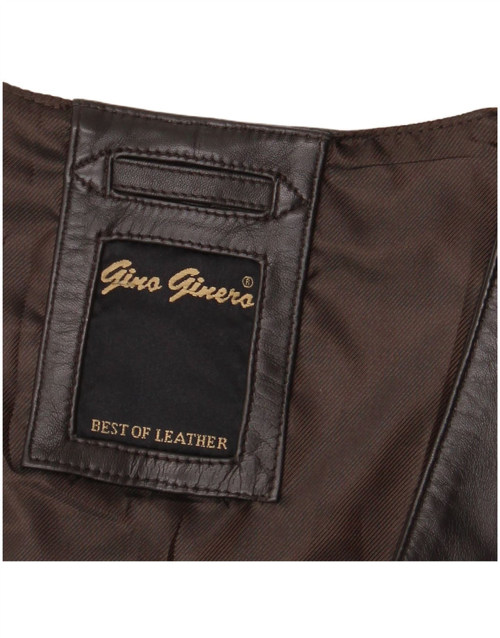 Vestă din piele vintage pentru bărbați 2XL din piele maro