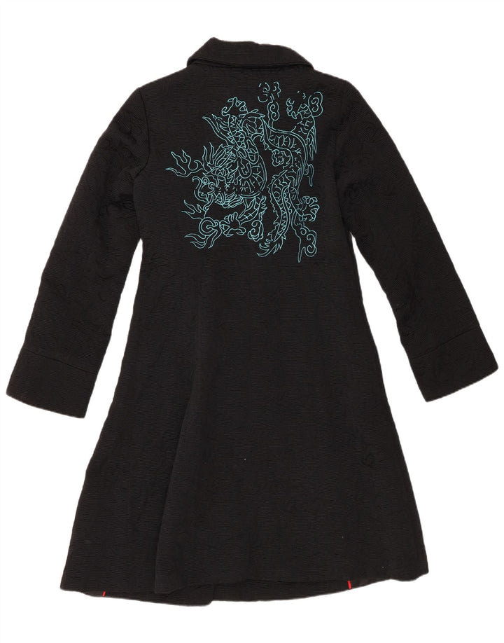 Pardesiu Desigual Femei EU 40 Medium Negru Geometric Bumbac