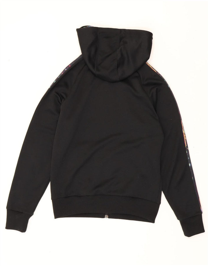 ADIDAS Womens Zip Hoodie Sweater UK 10 Small Black Polyester Vintage Adidas and Second-Hand Adidas from Messina Hembry 