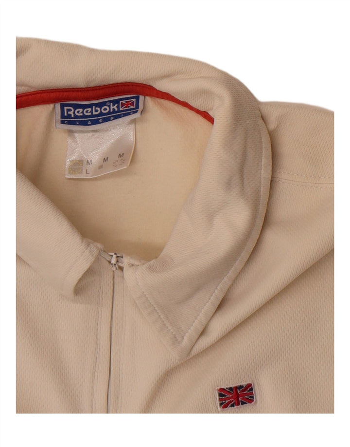 Tricou polo Reebok pentru bărbați, cu o formă lejeră, mediu alb