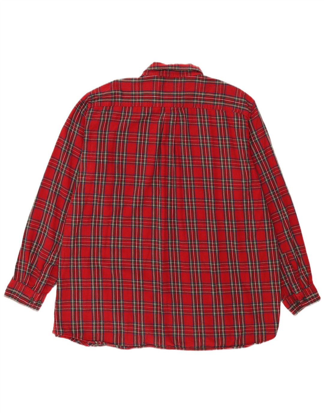 Cămașă de flanel pentru bărbați L.L.BEAN, bumbac roșu cu carouri 2XL