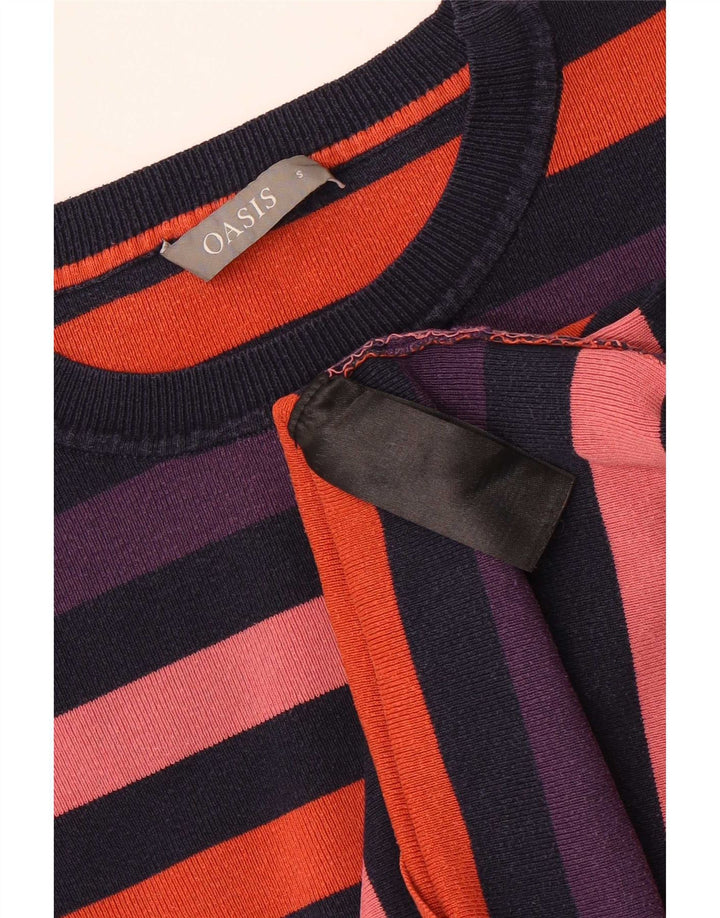 Pulover Oasis pentru femei cu decolteu rotund, cu dungi mici, multicolore, UK 10