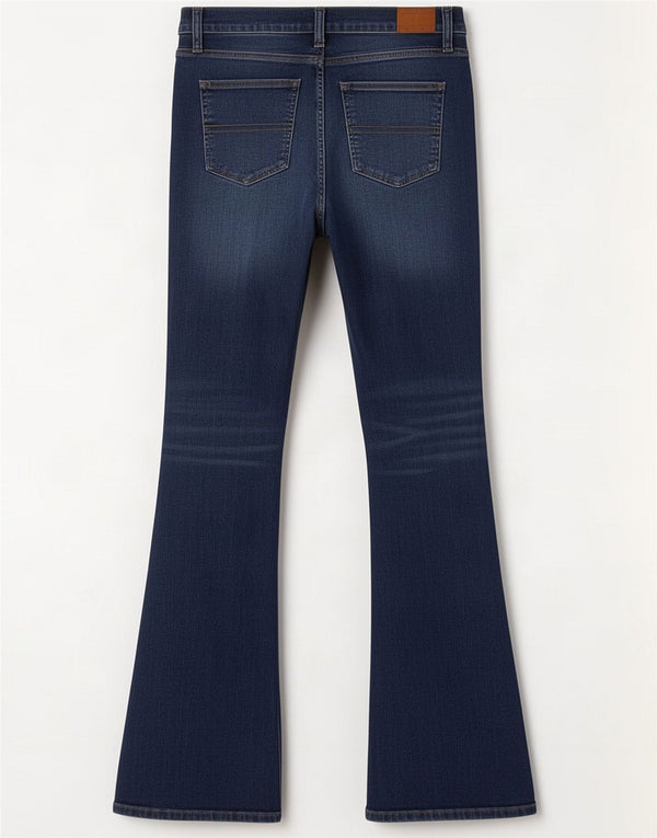 Tommy Hilfiger Blugi evazați Sylvia, cu talie înaltă, pentru femei, W28 L30, bumbac albastru