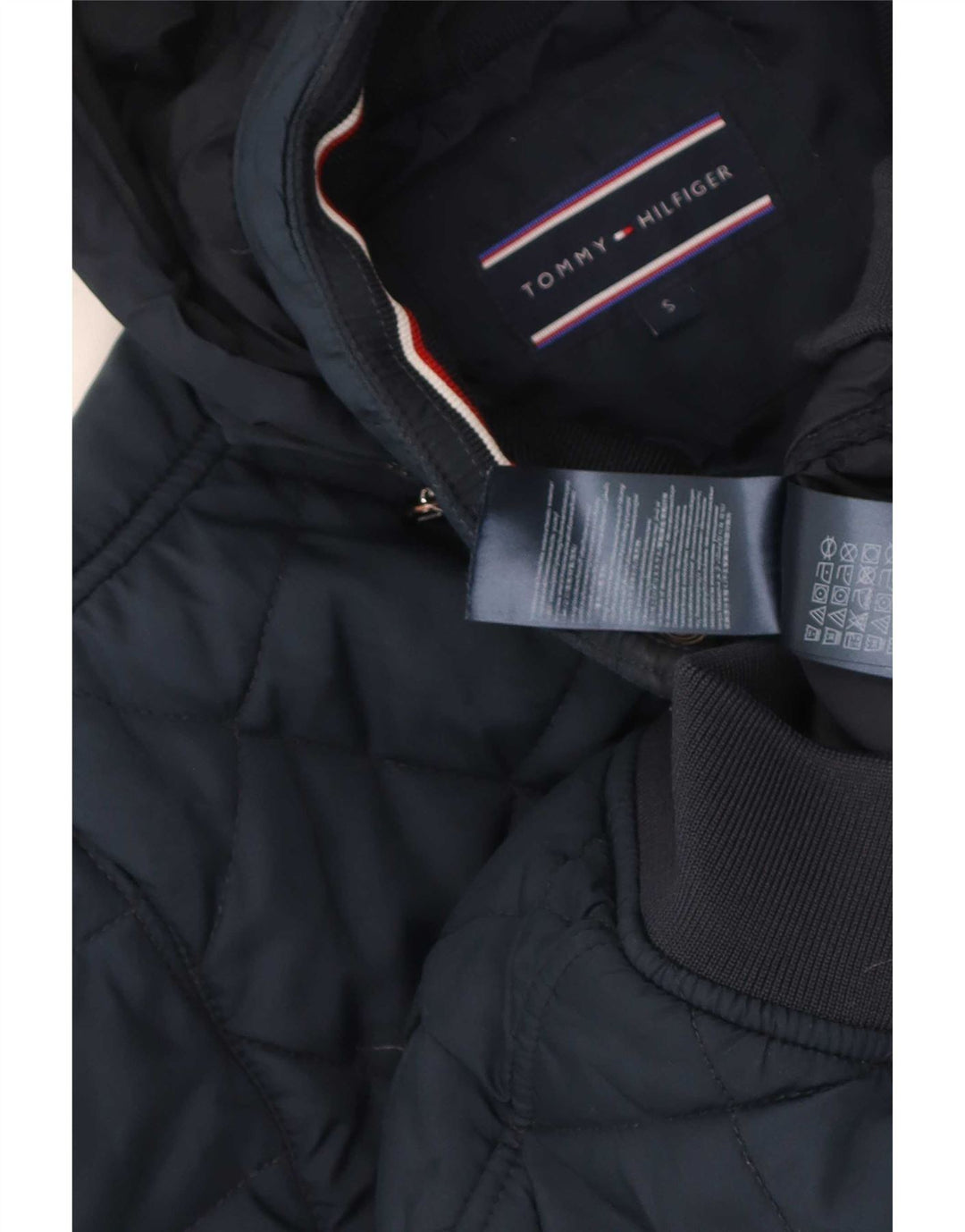 Jachetă matlasată cu glugă pentru bărbați Tommy Hilfiger UK 36 Poliester bleumarin mic