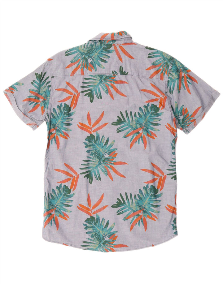 Cămașă cu mânecă scurtă pentru bărbați JACK & JONES, bumbac floral, gri mediu