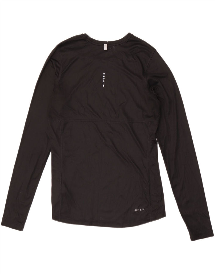 Top cu mânecă lungă pentru femei Dri Fit NIKE UK 12 Poliester mediu negru