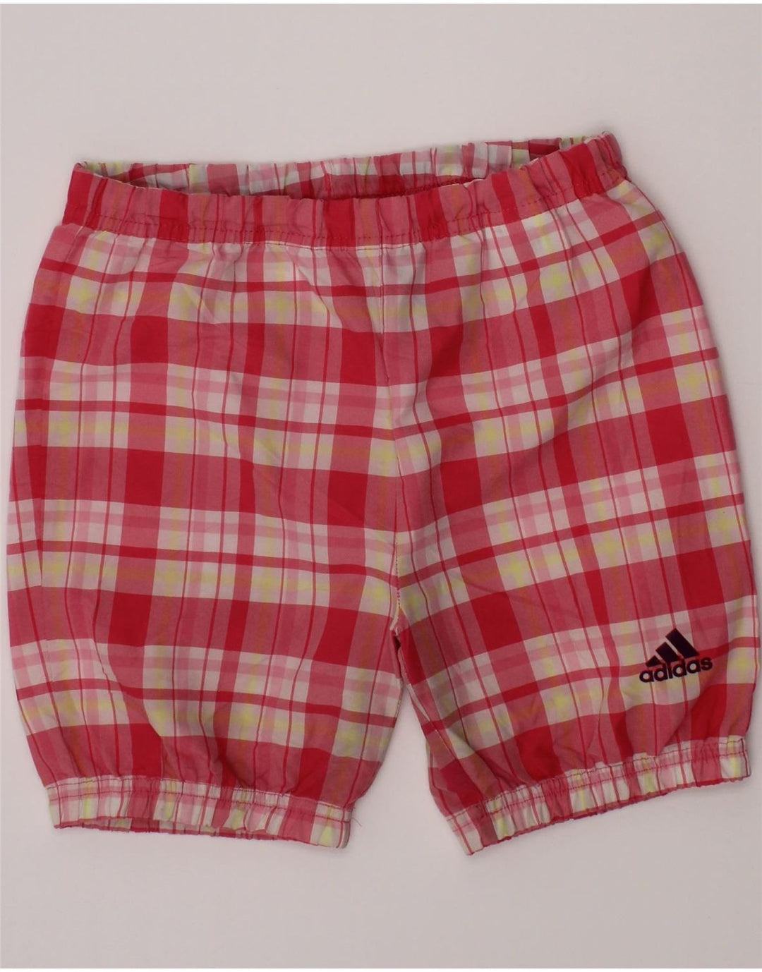 Pantaloni scurți casual pentru fete ADIDAS 3-4 ani W20 poliester cu carouri roz