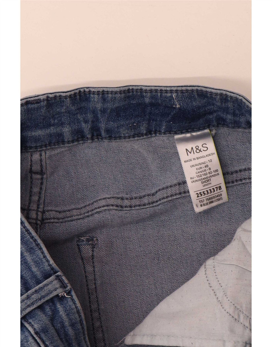 Blugi drepti pentru femei Marks & Spencer UK 12 Medium L30 L29 Bumbac albastru