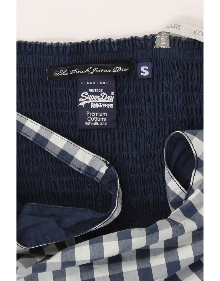 Rochie de soare pentru femei Superdry UK 10 mic, bleumarin, bumbac vichy