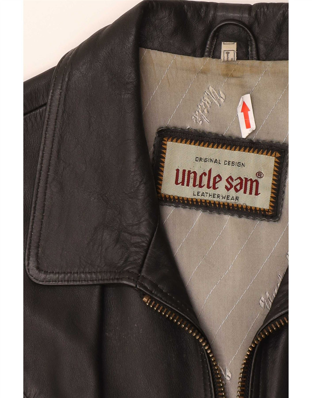 Uncle Sam Gilet din piele pentru bărbați, mare, neagră