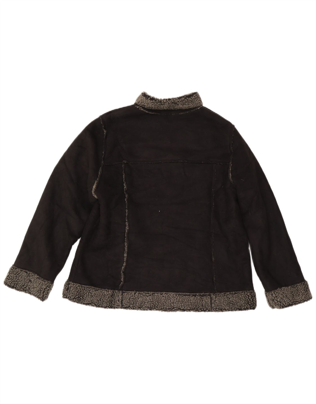 Jachetă Sherpa pentru femei Marks & Spencer UK 18 XL Poliester negru