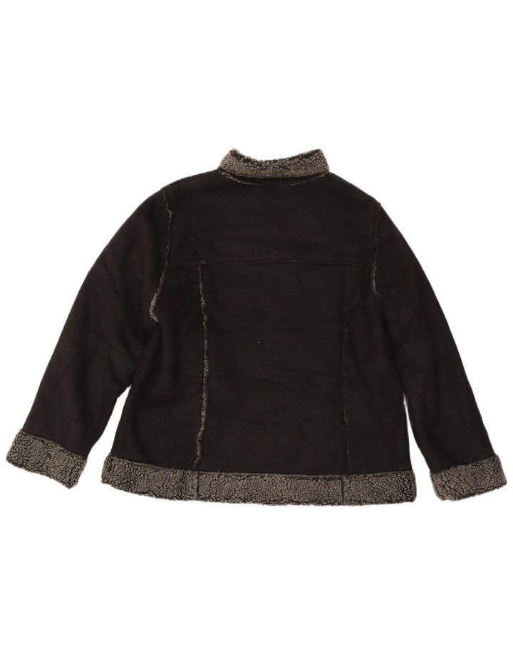 Jachetă Sherpa pentru femei Marks & Spencer UK 18 XL Poliester negru
