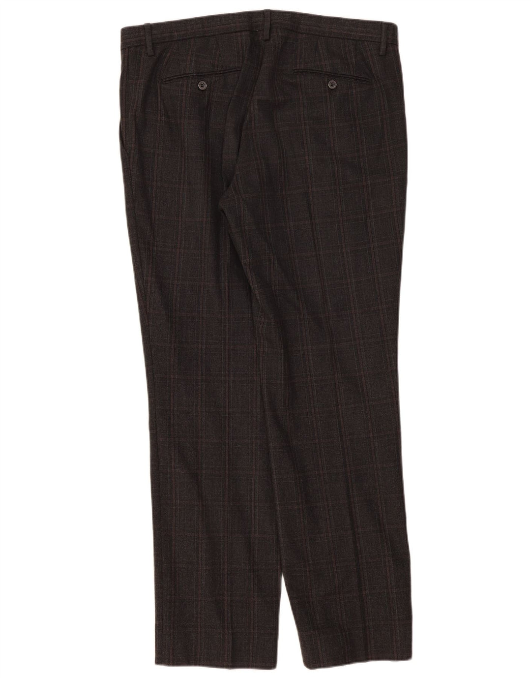 Trussardi Pantaloni drepți pentru bărbați L36 L33 Lână cu carouri gri