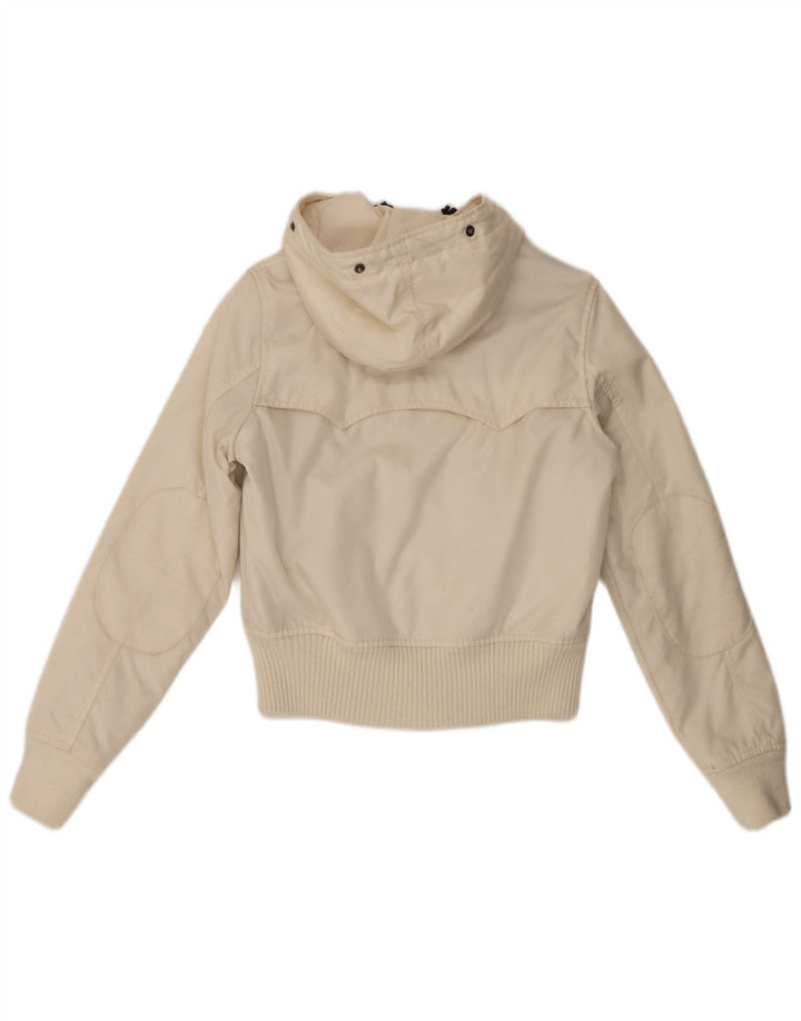 Jachetă bomber cu glugă Woolrich pentru femei UK 10, nailon, alb, mic