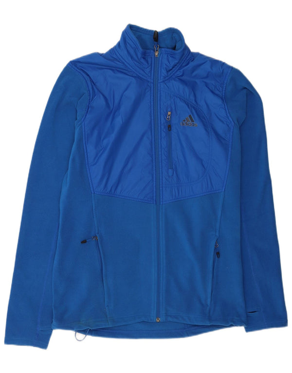 Jachetă fleece pentru bărbați Adidas UK 42/44 mare, albastru, poliester sport