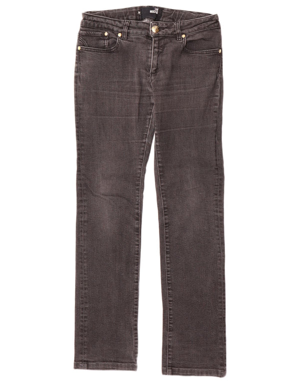 Blugi drepti pentru femei MOSCHINO W30 L31 bumbac negru