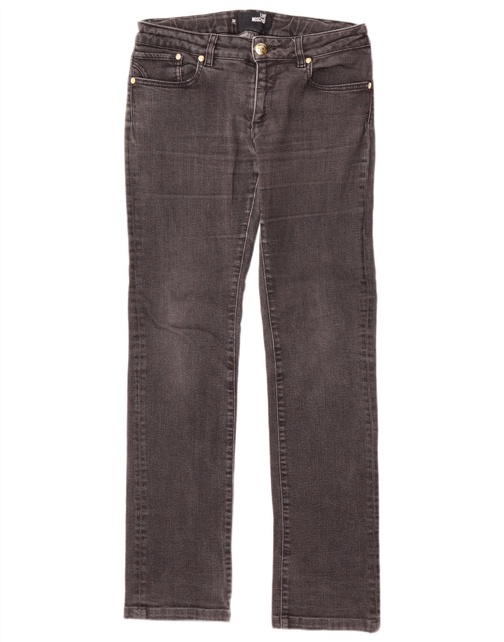 Blugi drepti pentru femei MOSCHINO W30 L31 bumbac negru