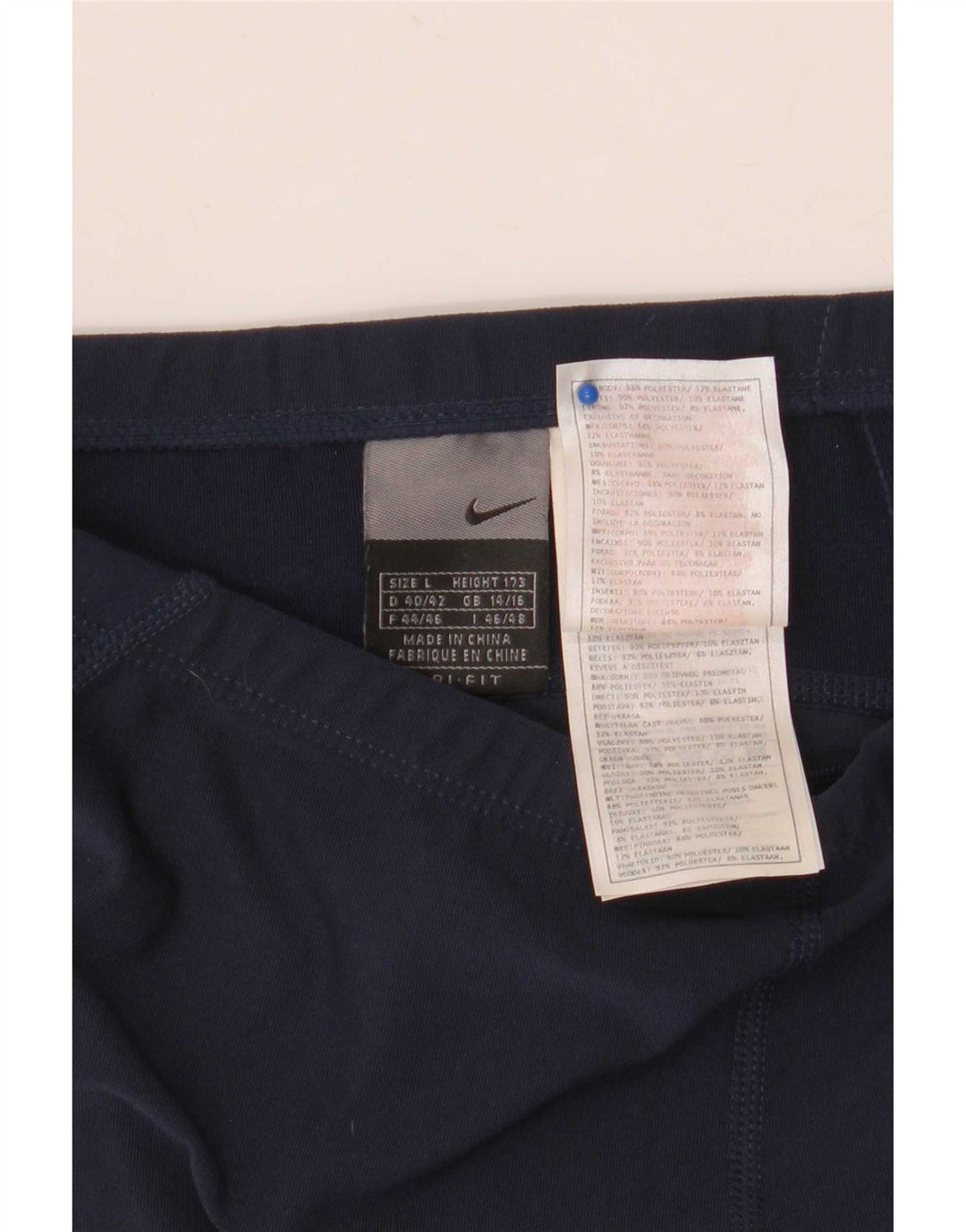 Leggings Capri Nike pentru femei Marea Britanie 14/16, mare, albastru bleumarin, poliester bloc de culoare